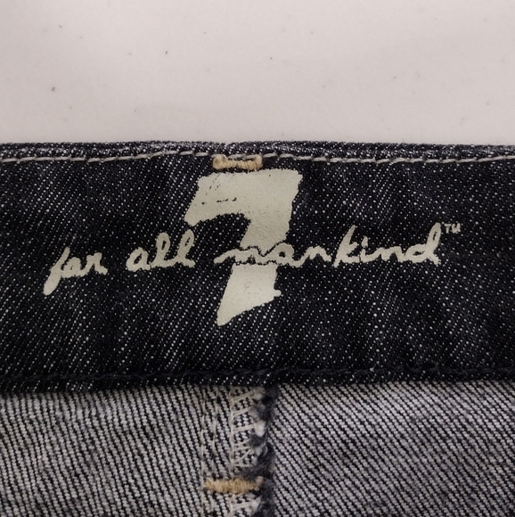 7 For All Mankind "A" Pocket Women's Cotton Blend Black Denim Mini Skirt Size 26 - Picture 9 of 13